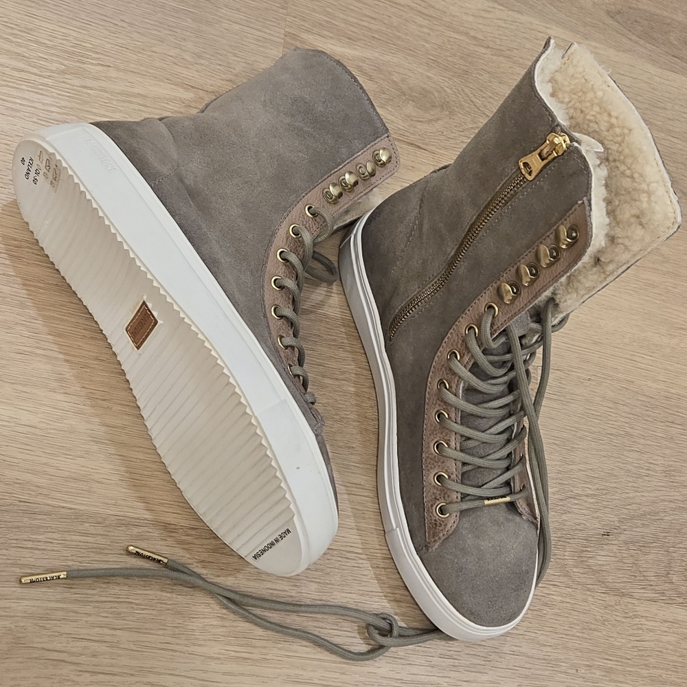 Blackstone Tall Sneaker Womens US 10 Iceland Taupe-Gray